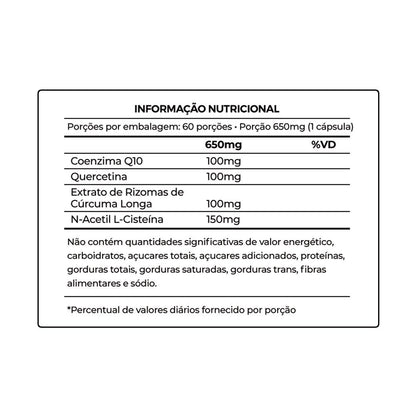 CÁPSULAS | Coenzima Q10 + Cúrcuma & NAC (60 cápsulas)