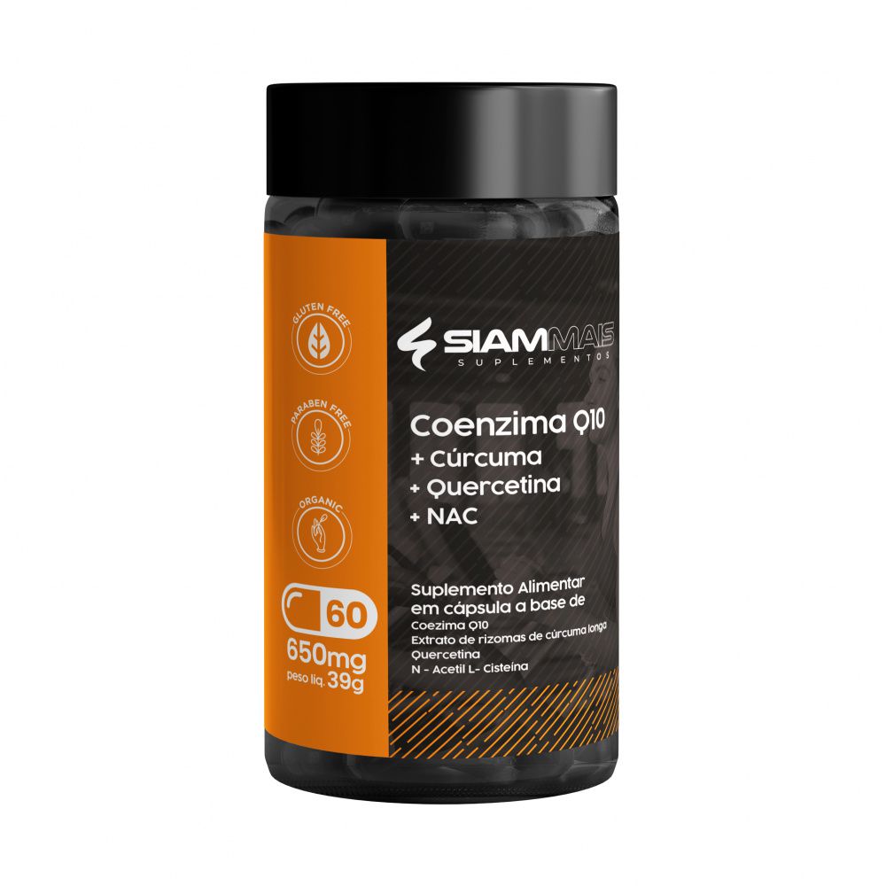 COENZIMA Q10 - 100mg + CÚRCUMA + QUERCETINA + NAC - 2 meses 60 CÁPSULAS