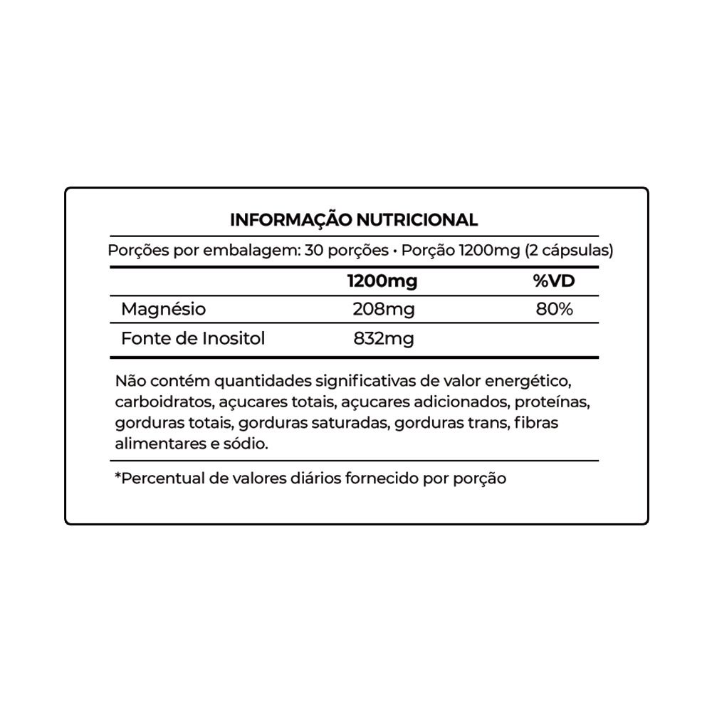 MAGNÉSIO + INOSITOL - 60  CÁPSULAS